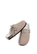 Clog Feminino em Camurça Forrado Bege Upper