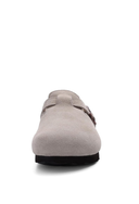 Clog Feminino em Camurça Forrado Cinza Upper