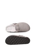 Clog Feminino em Camurça Forrado Cinza Upper