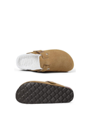 Clog Feminino em Camurça Forrado Marrom Upper