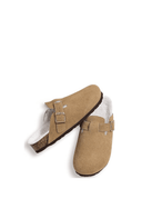 Clog Feminino em Camurça Forrado Marrom Upper