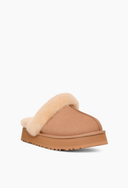 Bota Mule Disquette com Pelúcia Bege Upper