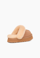 Bota Mule Disquette com Pelúcia Bege Upper