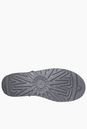 Bota Cano Médio Mini Plataforma em Camurça Cinza Upper