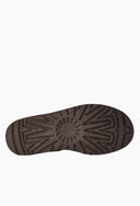 Bota Cano Médio Mini Plataforma em Camurça Marrom Upper