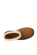 Bota Chelsea Cano Curto em Camurça com Tricot Bege Upper