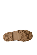 Bota Chelsea Cano Curto em Camurça com Tricot Bege Upper