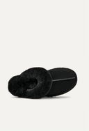 Bota Mule Disquette com Pelúcia Preto Upper
