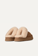 Bota Mule Disquette com Pelúcia Marrom Upper