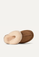 Bota Mule Disquette com Pelúcia Marrom Upper