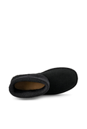 Bota Chelsea Cano Curto em Camurça com Tricot Preto Upper