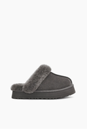 Bota Mule Disquette com Pelúcia Cinza Upper