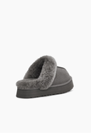 Bota Mule Disquette com Pelúcia Cinza Upper