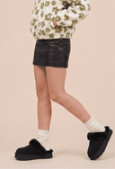 Bota Mule Disquette com Pelúcia Preto Upper