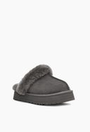 Bota Mule Disquette com Pelúcia Cinza Upper