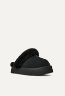 Bota Mule Disquette com Pelúcia Preto Upper