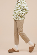 Bota Mule Disquette com Pelúcia Marrom Upper